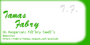 tamas fabry business card